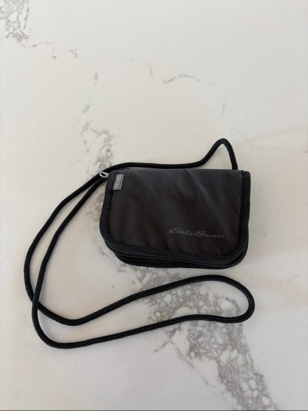 Eddie Bauer Black Nylon Neck Pouch